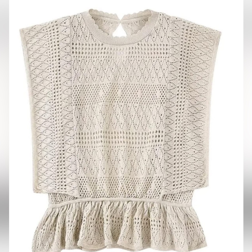 Zara Cream Crochet Top